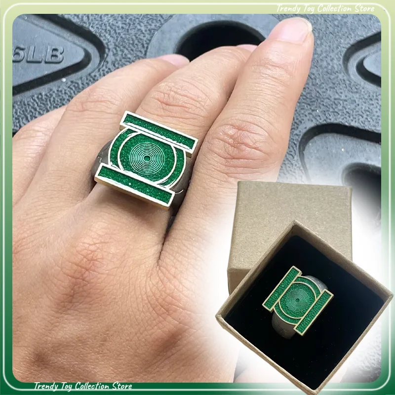 Anillo de cosplay de Green Lantern John Stewart, anillo de dedo de aleación de metal, accesorio de joyería de disfraz de superhéroe para hombres, regalo de colección para fans.