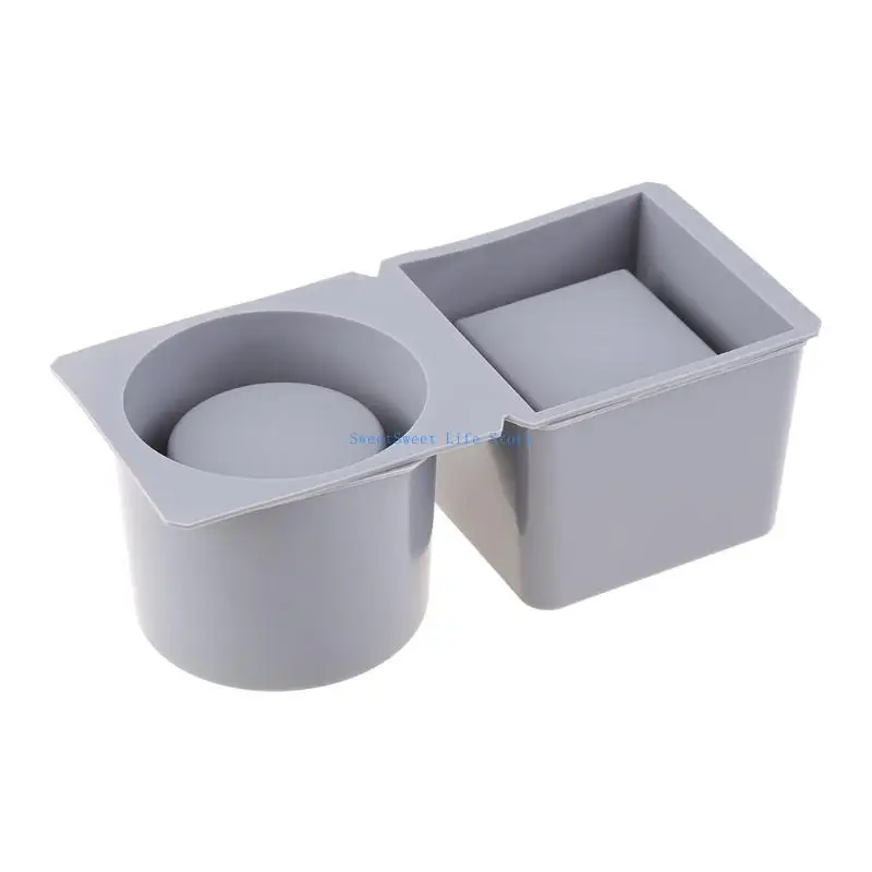 

D5QB DIY Crafts Casting Tools Square Round Concrete Flower Pot Tray Silicone Mould Planter Epoxy Resin Mold
