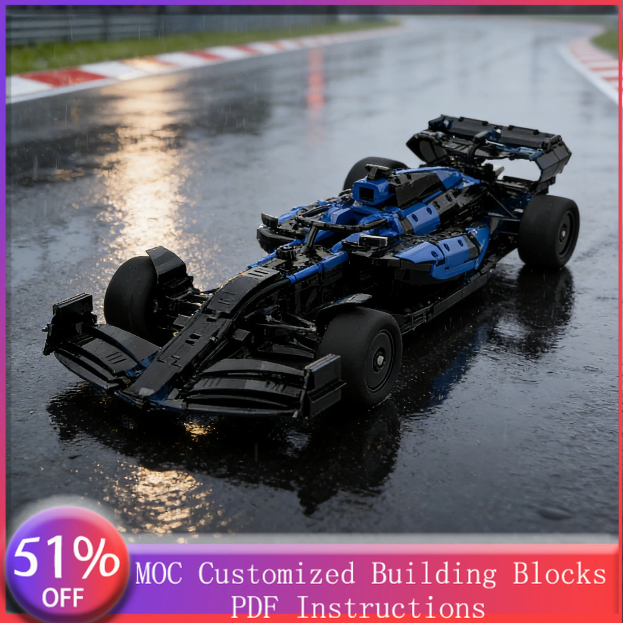 

3419 PCS Sports Car 1:8 scale replica of a V6 engine race MOC Customize Modular Building Block Popular DIY Boy Holiday Toy Gifts