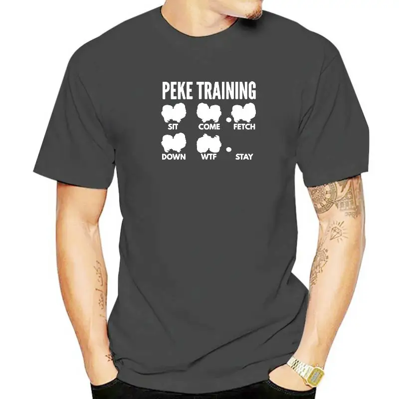 Training Pekingese Dog Tricks Birthday Funny Unisex Graphic Vintage Fun Cotton Short Sleeve T Shirts O-Neck Harajuku T-shirt