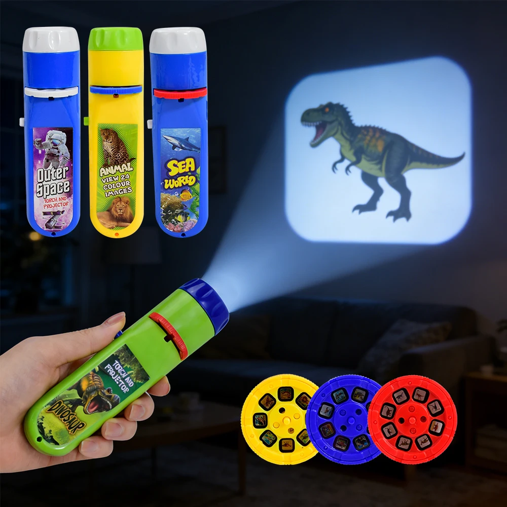 Children\'s Fun Projector Light Flashlight Puzzle Early Education Projection Light Baby Bedtime Toy