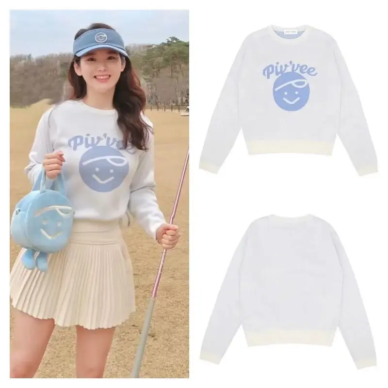 

Новая одежда для гольфа, женский вязаный свитер с длинными рукавами, универсальный и стильный спортивный свитер