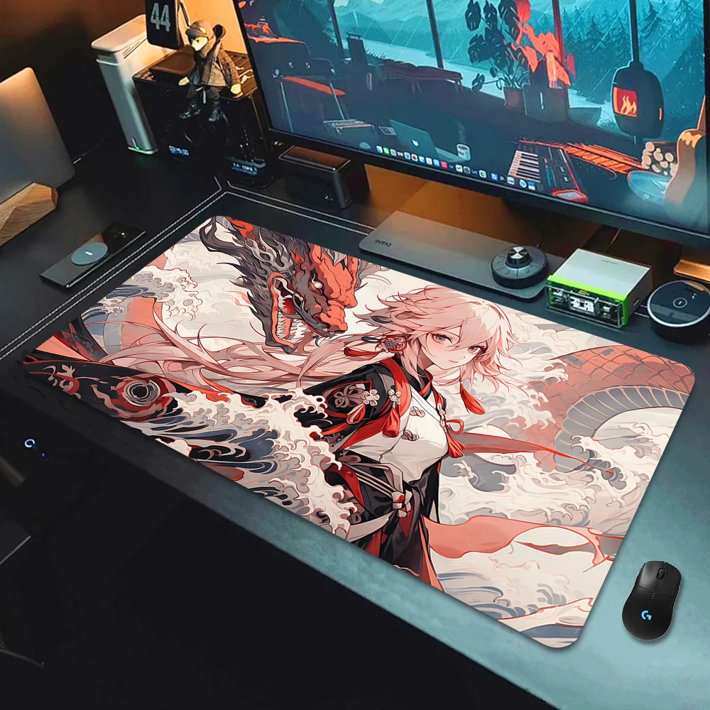 HD Printing Cute Anime Girls Soft Mousepad Office Computer Keyboard Accessory Kawaii Table Mats Rubber Non-slip Mouse Pad 90x40
