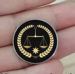 New Lawyer Unique Justice Referee Glass Brooch Judge Delicate Balanced Earrings Convex Round Fashion Jewelry