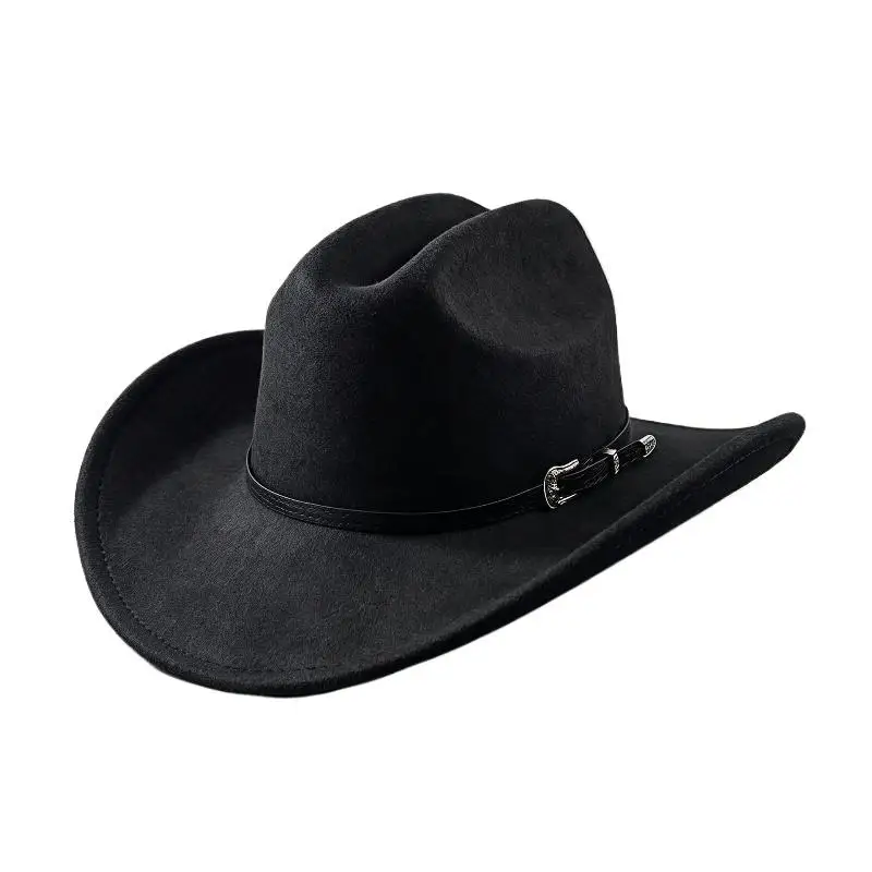 2026 Vintage Western Cowboyhut für Herren, Damen, Jazz Cowgirl mit Leder, breiter Krempe, Cloche, Kirche, Sombrero, Hombre, Mützen – Detail 6