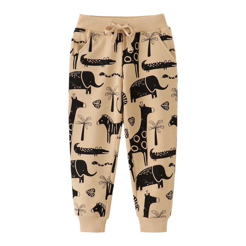 

Jumping Meters 2-7T Animals Sweatpants For Boys Girls Drawstring Toddler Kids Trousers Full Length Pants Baby Autumn Spring Pant