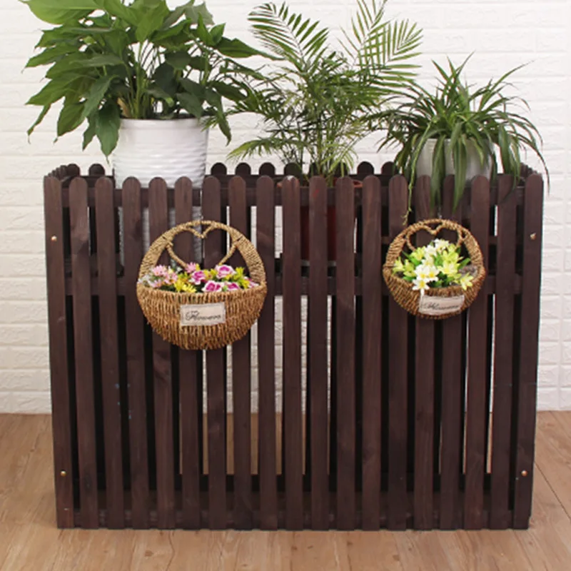 Outer pendulum partition flower box Outdoor anti-corrosion wood fence Flower pot fence Rectangle flower groove