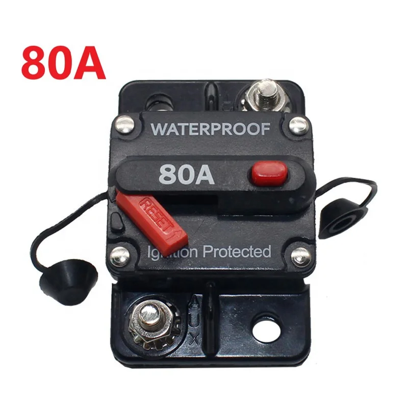 

Marine Trolling Motors Boat ATV Manual Power Fuse Rest 12V-48VDC 80 Amp Waterproof Circuit Breaker