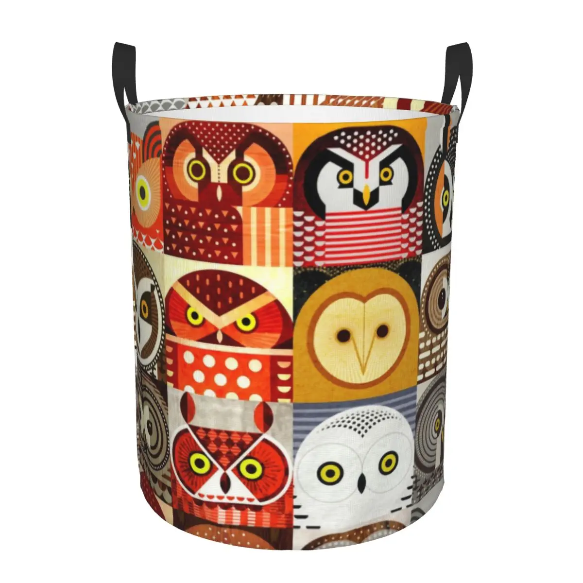 North American Owl Meme Laundry Basket Collapsible Cartoon Bird Toy Clothes Hamper Storage Bin for Kids Nursery