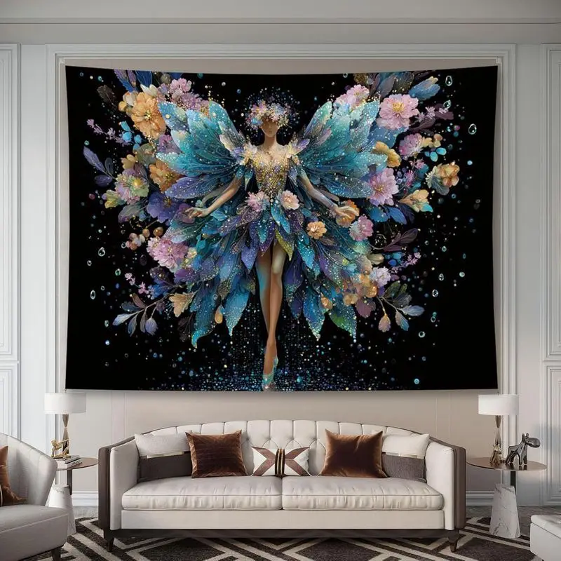 VIKAMA Angel Demon Sword Duel Wall Tapestry Gothic Fantasy Dark Art Mythology Home Decor Premium Quality Soft Durable Cozy Gift