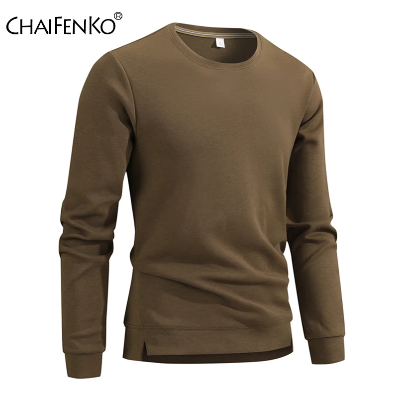 

Мужские простые однотонные топы с длинными рукавами, новые модные повседневные вентилируемые топы, весенне-осенний универсальный удобный пуловер с круглым вырезом для мужчин