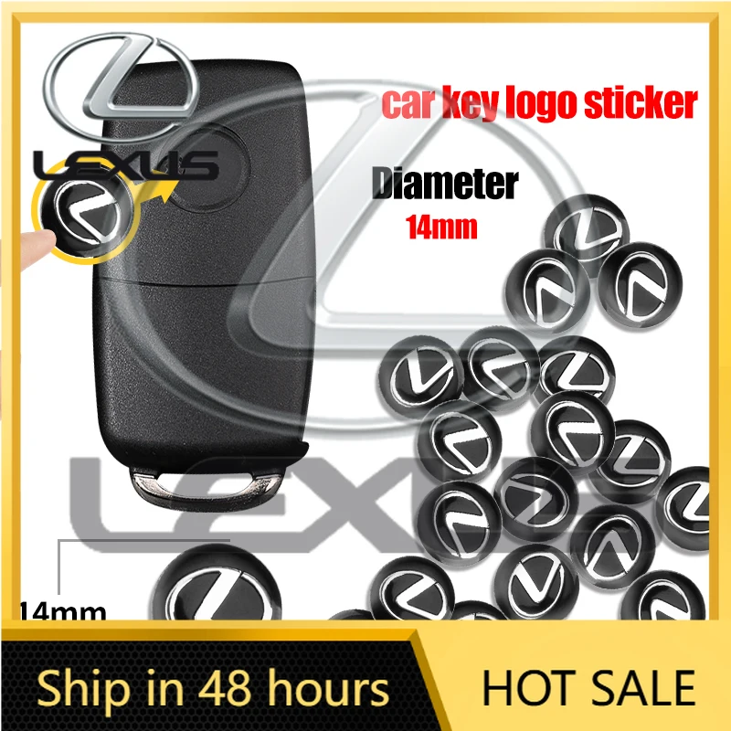

2026 Hot Interior Stickers 2/5/10Pcs 14mm Car Logo Styling Remote Control Key Sticker For Lexus F-SPORT ES RX NX LS UX LM LX GX