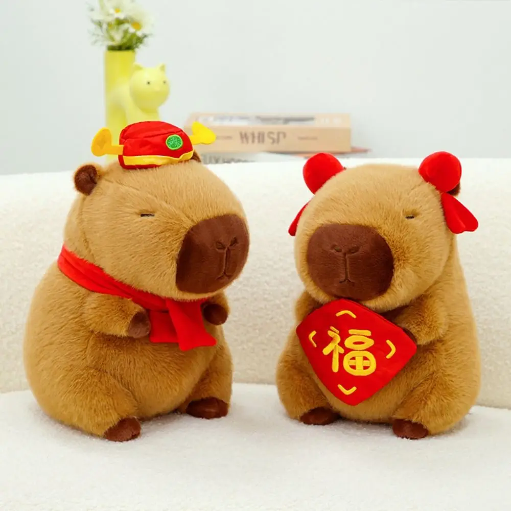 Poupée en peluche Capybara de Style nouvel an, jouet de Simulation en peluche douce, 30cm, poupée Capybara en coton PP, décoration de maison