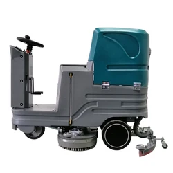 Battery Operated Car Type Ride on Floor Scrubber Commercial Tennis Court Floor Road Sweeper Machine