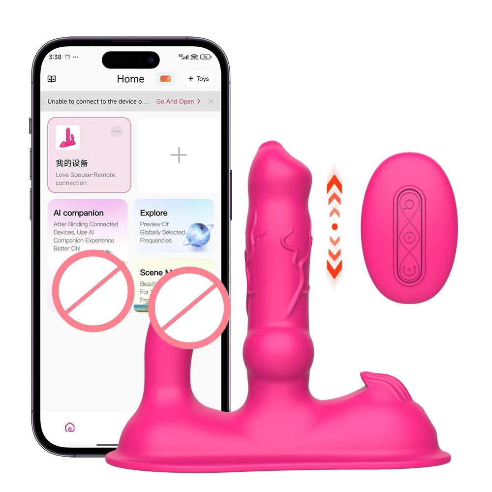Hands-free Dual Motor Vibrator Female Masturbation Telescopic Powerful Vibration Dildo Thrusting Vagina Vibrator Sex Toy 18+