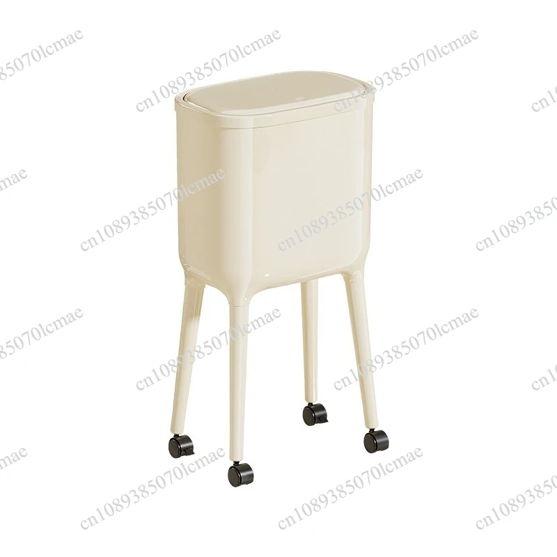Kitchen trash can large capacity light luxury high sense no bending removable household trash can with lid