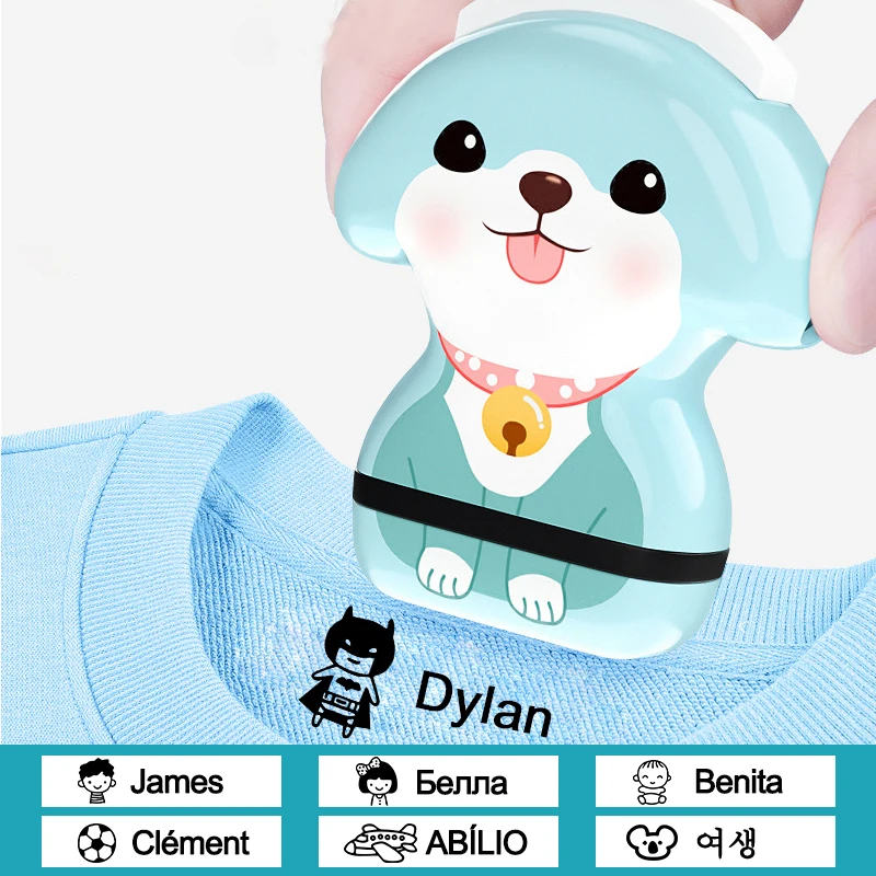 

Name Stamp Custom-made DIY Gift Children Seal Student Clothes Chapter Not Easy To Fade Security Cute Cartoon Dog Seal