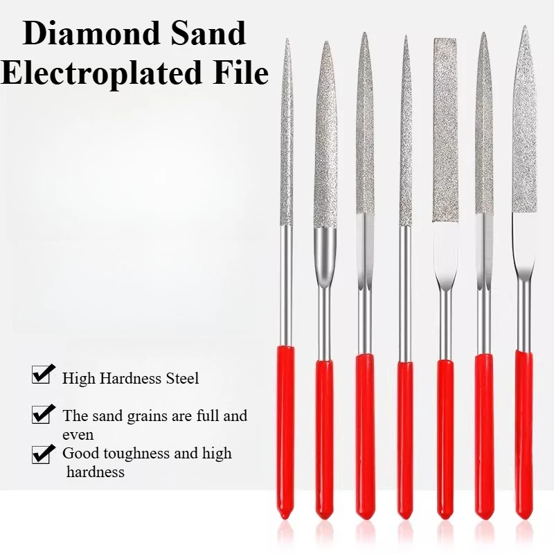 Diamond diamond file kit, polished fine steel file, metal alloy small assorted file, gold steel setback knife