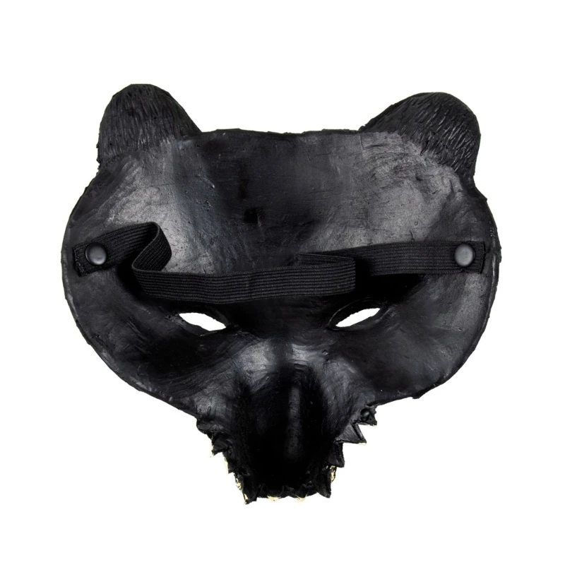Meia face animal urso cosplay máscara para carnavais festa máscaras máscara para adultos e crianças traje de halloween acessório