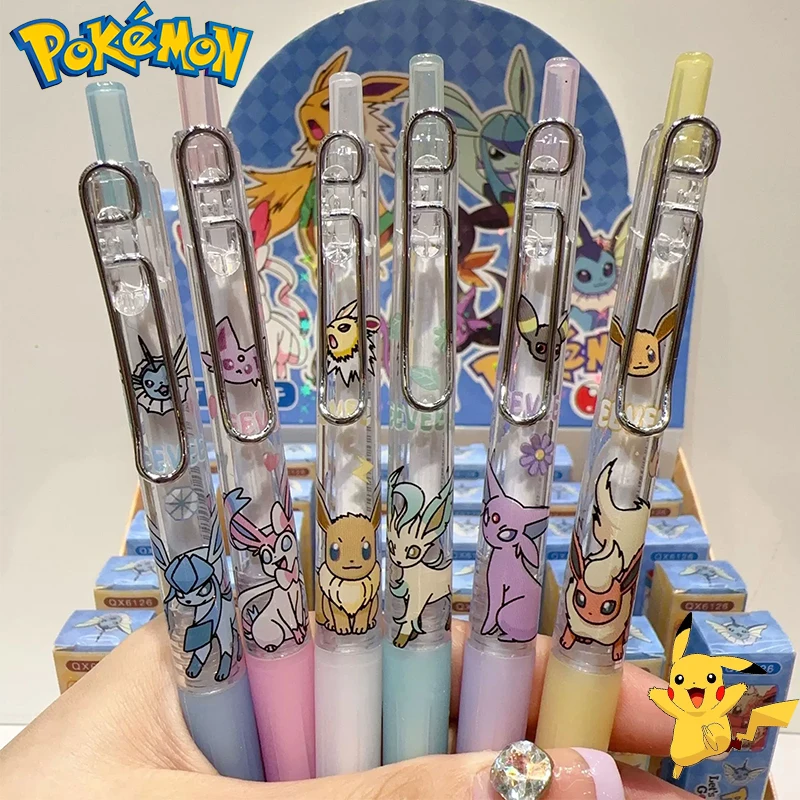 Pokemon Anime Eeveelution-Bolígrafo de Gel sorpresa, bolígrafo de firma, papelería de aprendizaje, Umbreon, Eevee, juguete para niños, regalo de