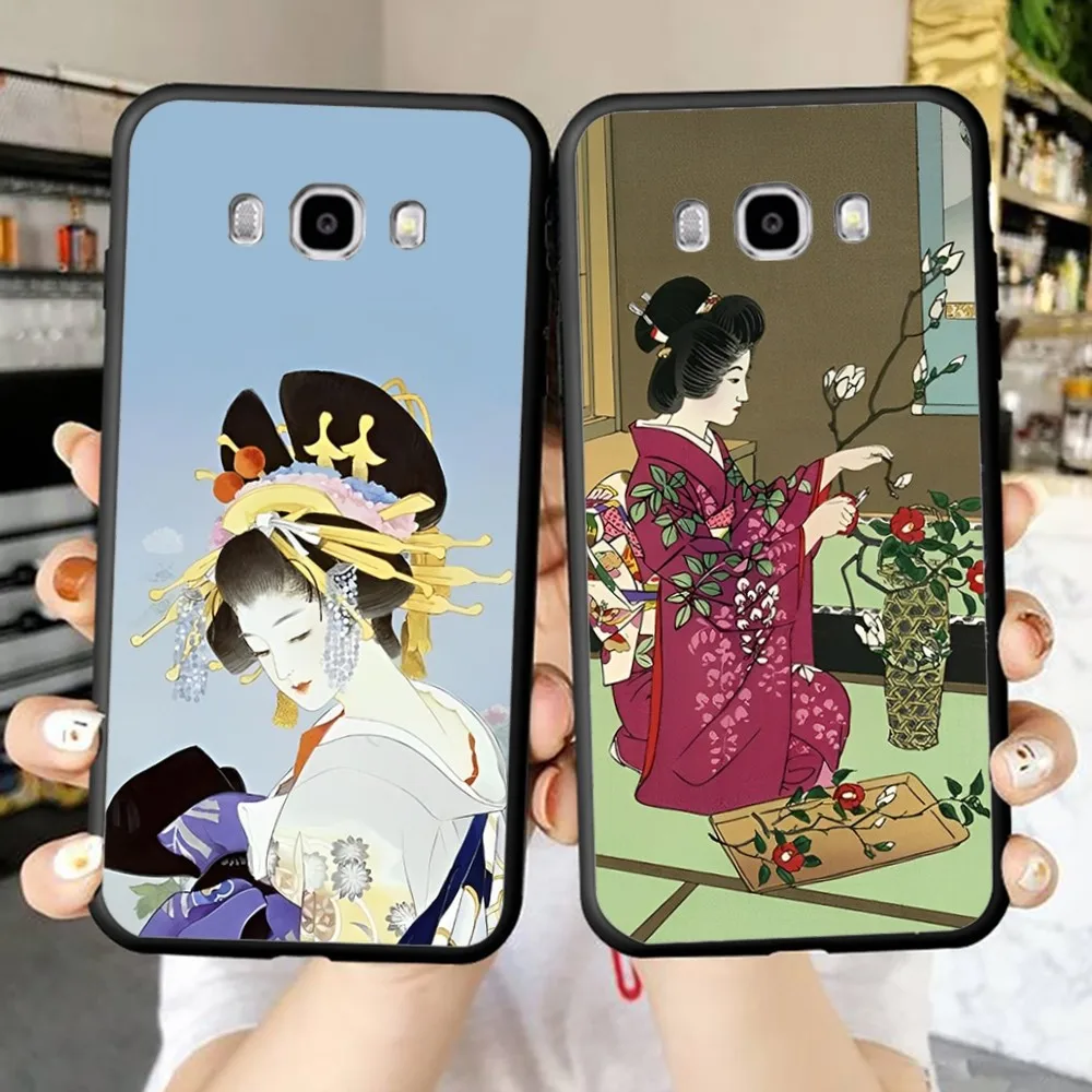 

Ukiyo-e Japanese style Art Phone Case For Samsung J 7 plus 7core J7 neo J6 plus prime J6 J4 J5 Mobile Cover