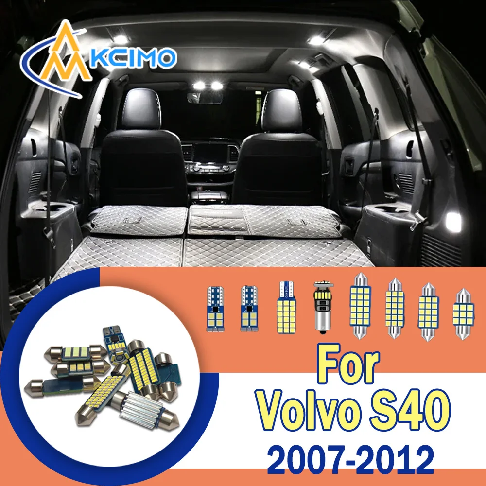 

LED Interior Door Dome Map Light Set CANBUS Error-Free Easy Install Durable For Volvo S40 2007-2012 High Quality Auto Bulbs Kit