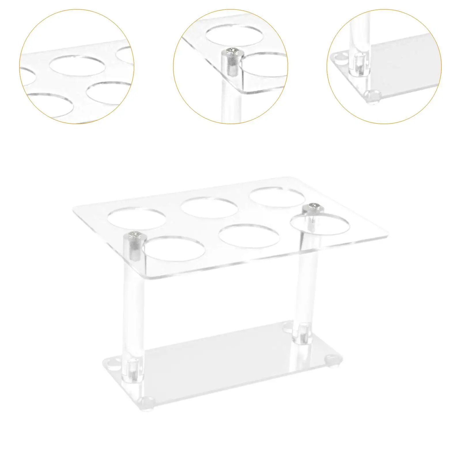 Transparent Acrylic Ice Cream Cones Holder Six Slot Waffle Cone Stand Cupcake Molds Showcase for Catering Services