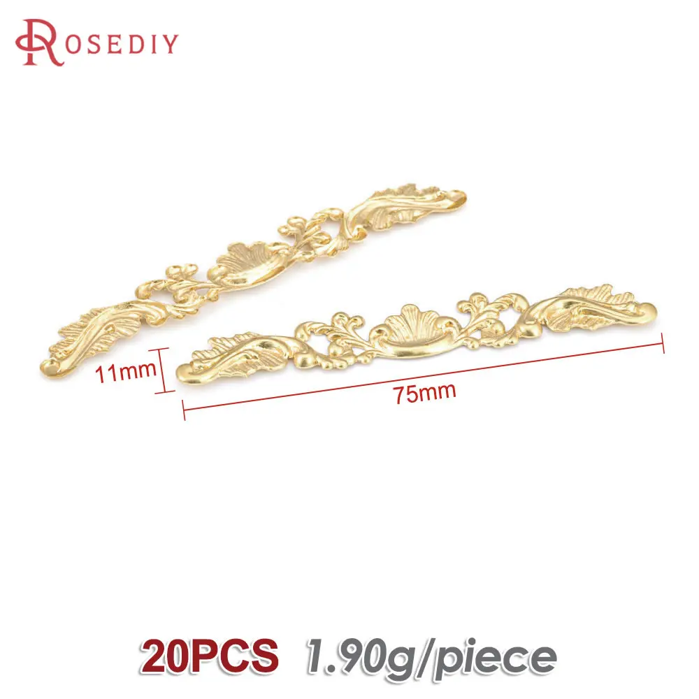 20PCS Not plated color Brass Decorative Spacer Stereo Flower Border Diy Accessories Making Materials Rosediy official-website