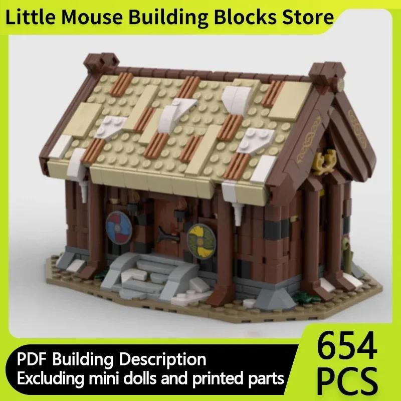 

Medieval Street View Model MOC Building Bricks Viking Village House Modular Technology Gifts Children Toys Suit Holiday Assemble