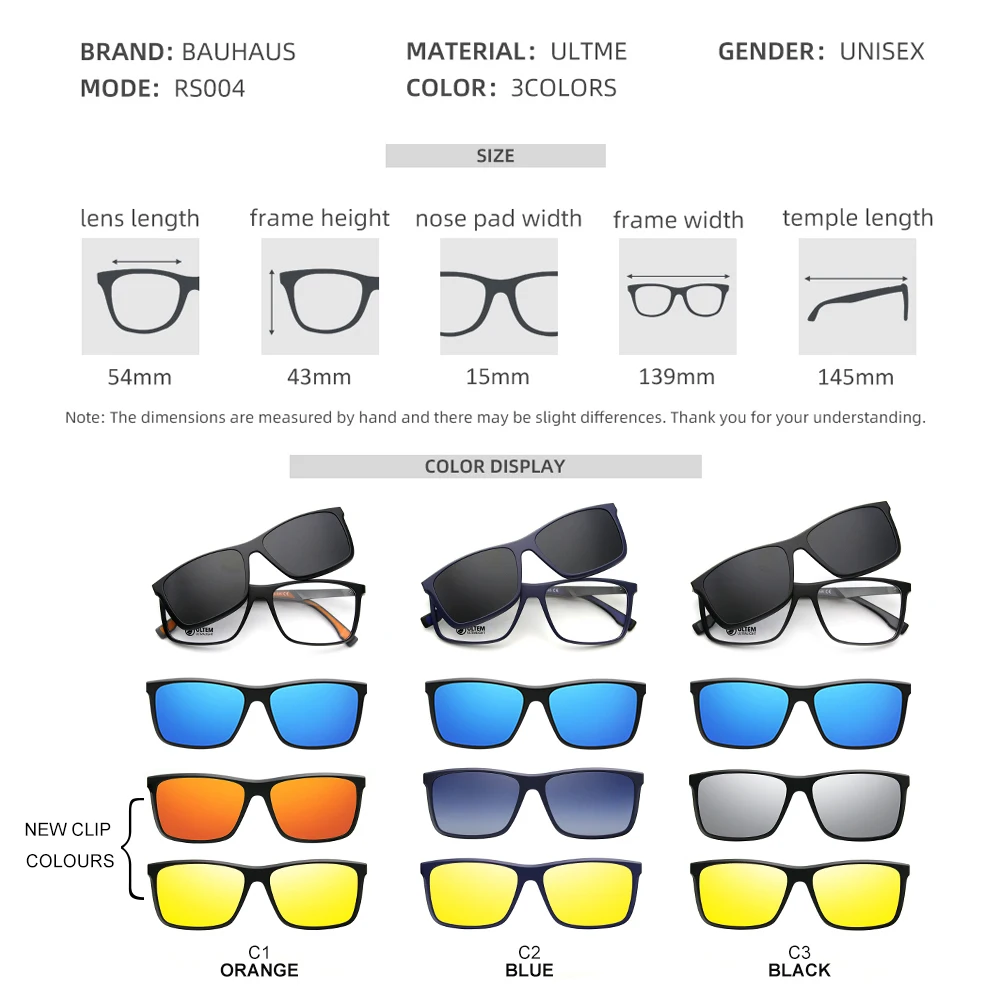 RS-Approach-Lunettes de soleil magnétiques optiques polarisées personnalisées pour hommes et femmes, clip de testeur de lunettes de soleil, monture