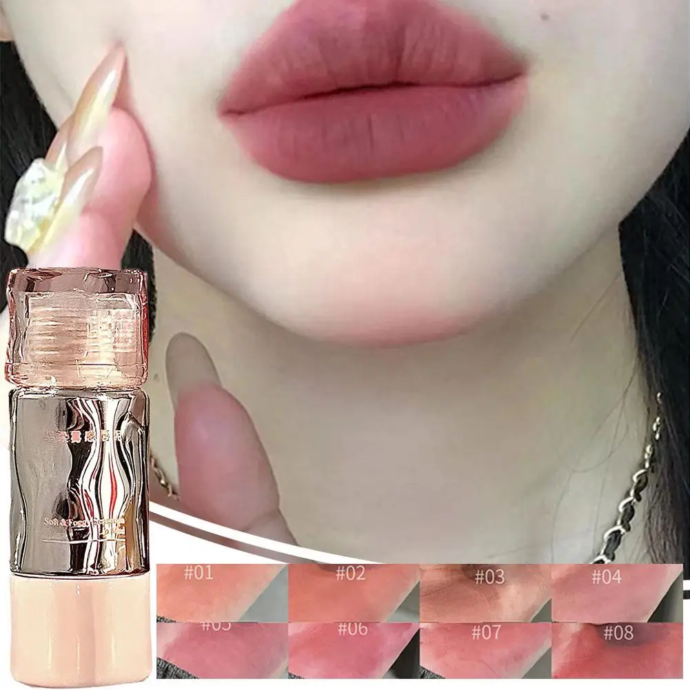 8 Colors Matte Lip Gloss Waterproof Not Easy Fade Velvet Liquid Lipstick Nude Red Brown Rose Mud Lasting Lip T0K4