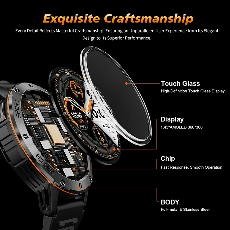 Military Quality Swimming Smart Watch Men Compass Heart Rate Blood Oxygen Bluetooth Call IP69K Waterproof Sport Fitness Bracelet