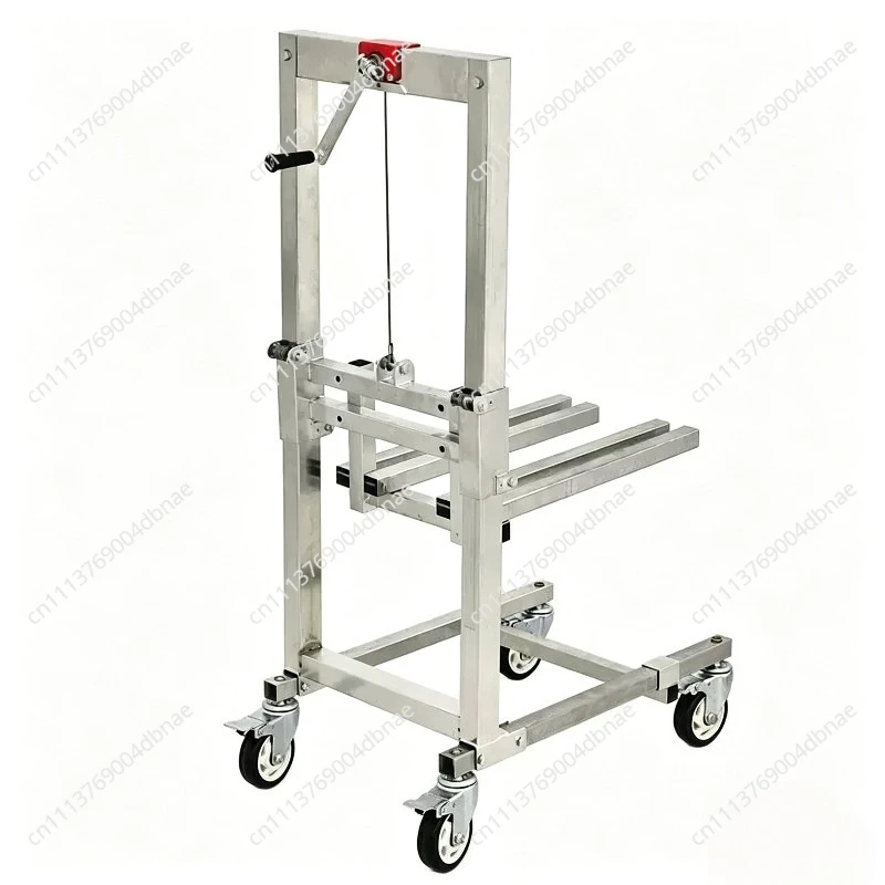 Loading Artifact Lifting Handling Stacker Forklift Lift Portable  Folding Retractable Trolley Bearing 60Kg Adjustable Hand Cart