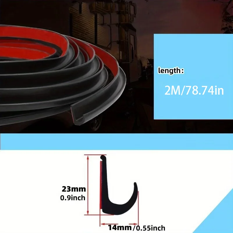Self-Adhesive J-shaped RV Water Guide Strip, Durable Plastic Drip Rail for RV, Car & Truck Roof, Reduces Water Pooling