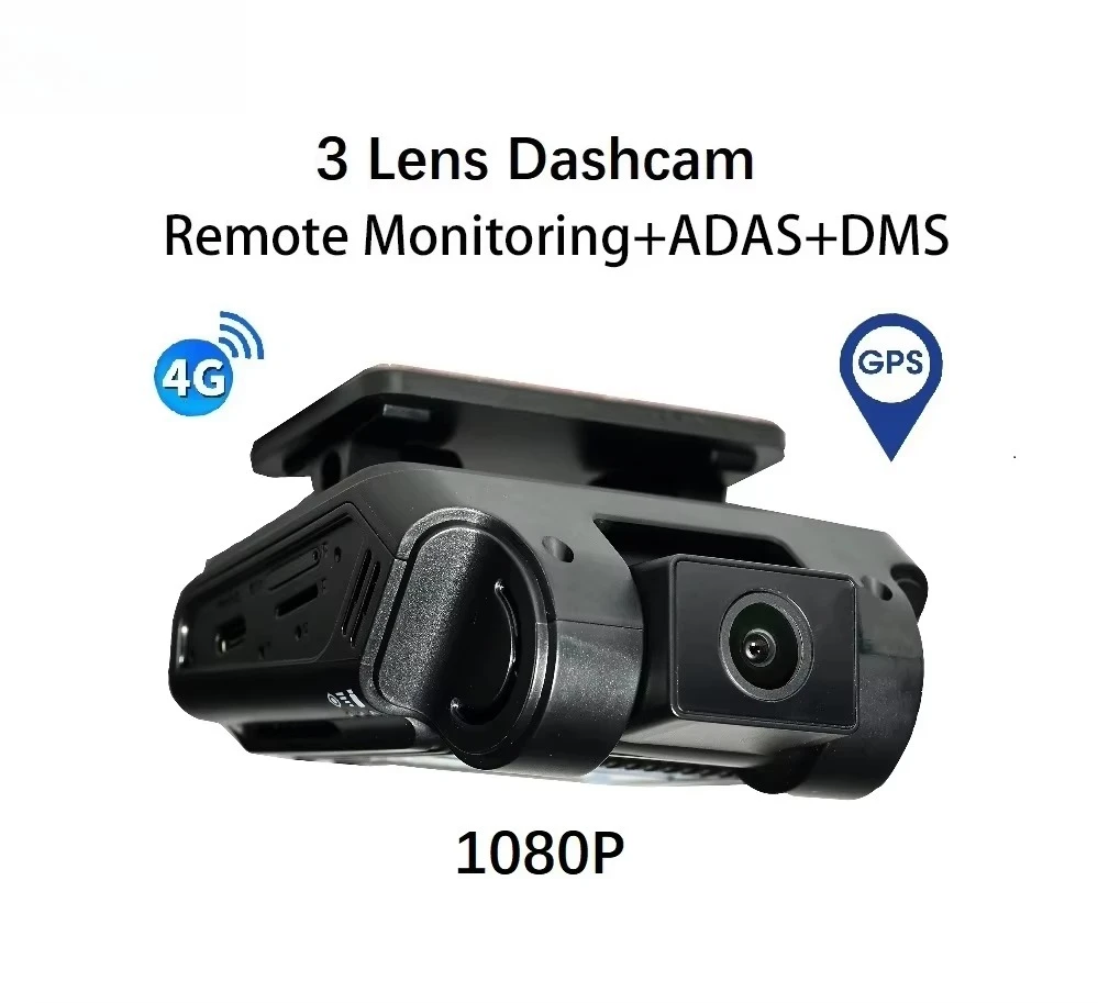 3 Channel 3ch Dashcam Ai Sim Vehicle Car Gps Tracker Dvr Dash Cam Dashcam 3 Channel 4g with Gps Live Video for Car