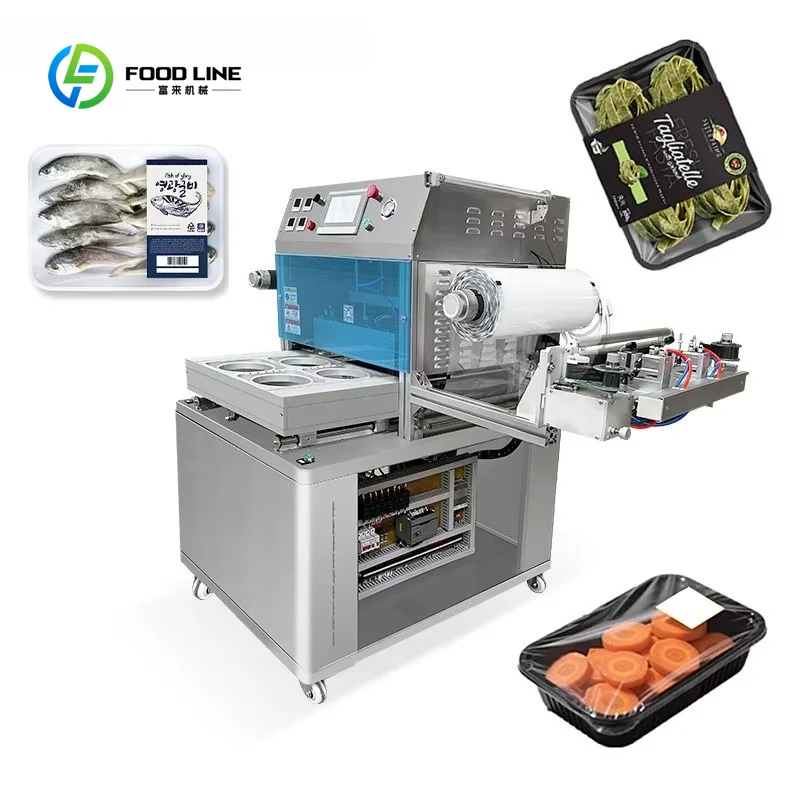 Customized Box Modified Atmosphere Packaging Machine, Automatic Tray Sealer, Fresh Food Ready Meal MAP Packaging Equipment