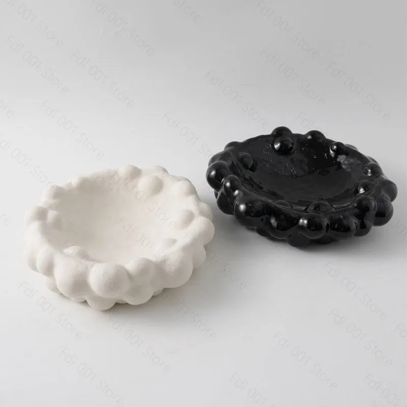 Modern light luxury creative ceramic bubble shape irregular special-shaped vase fruit plate ornament flower tray ornament