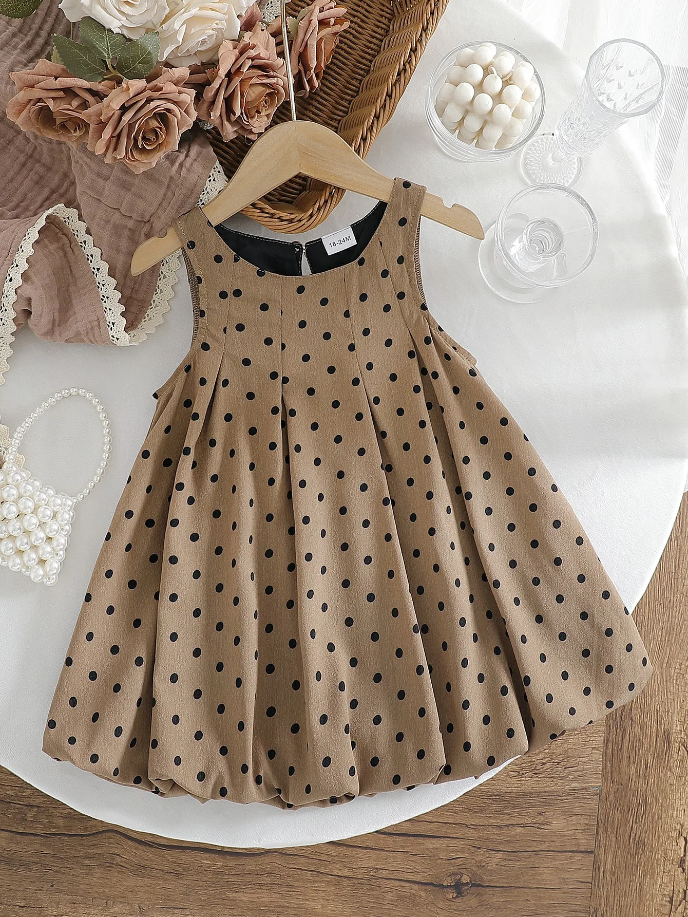 Ärmellose Sommerkleider für Kinder, gepunktet, für Mädchen im Alter von 1–6 Jahren, Freizeitkleid