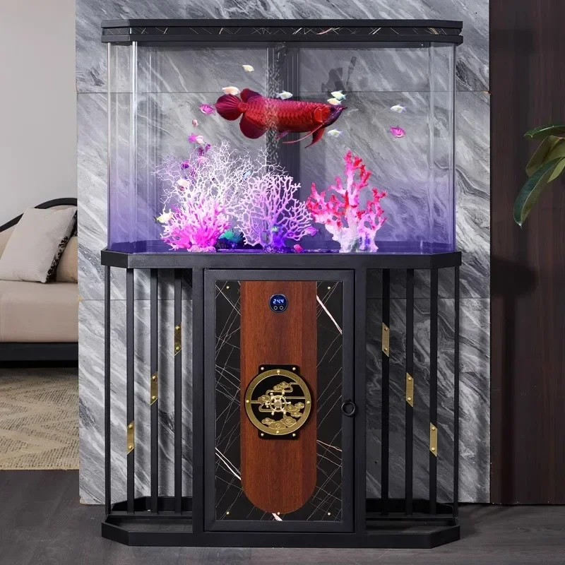 New screen fish tank living room small water-free fish tank acrylic ecological bottom filter aquarium