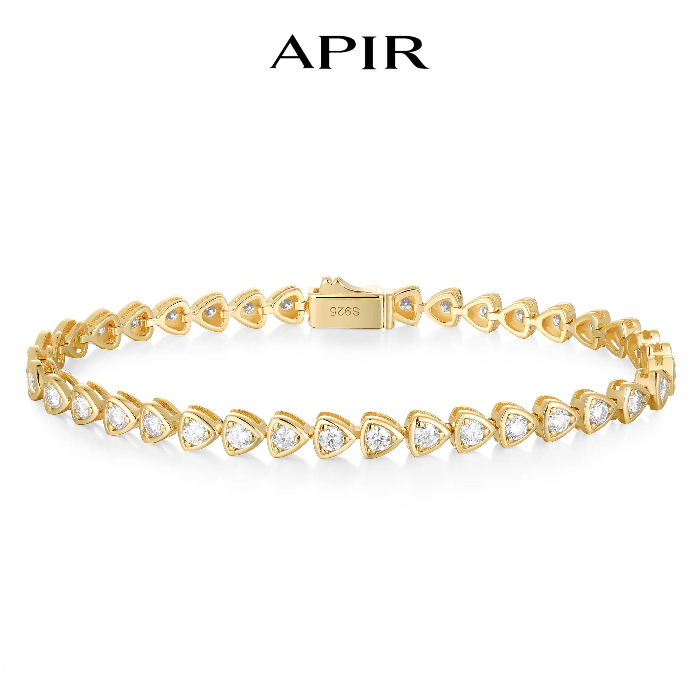 

APIR 2.5mm Moissanite Bracelet for Women 925 Sterling Silver Lab Diamond Luxury Bracelets Anniversary Birthday Fine Jewelry Gift