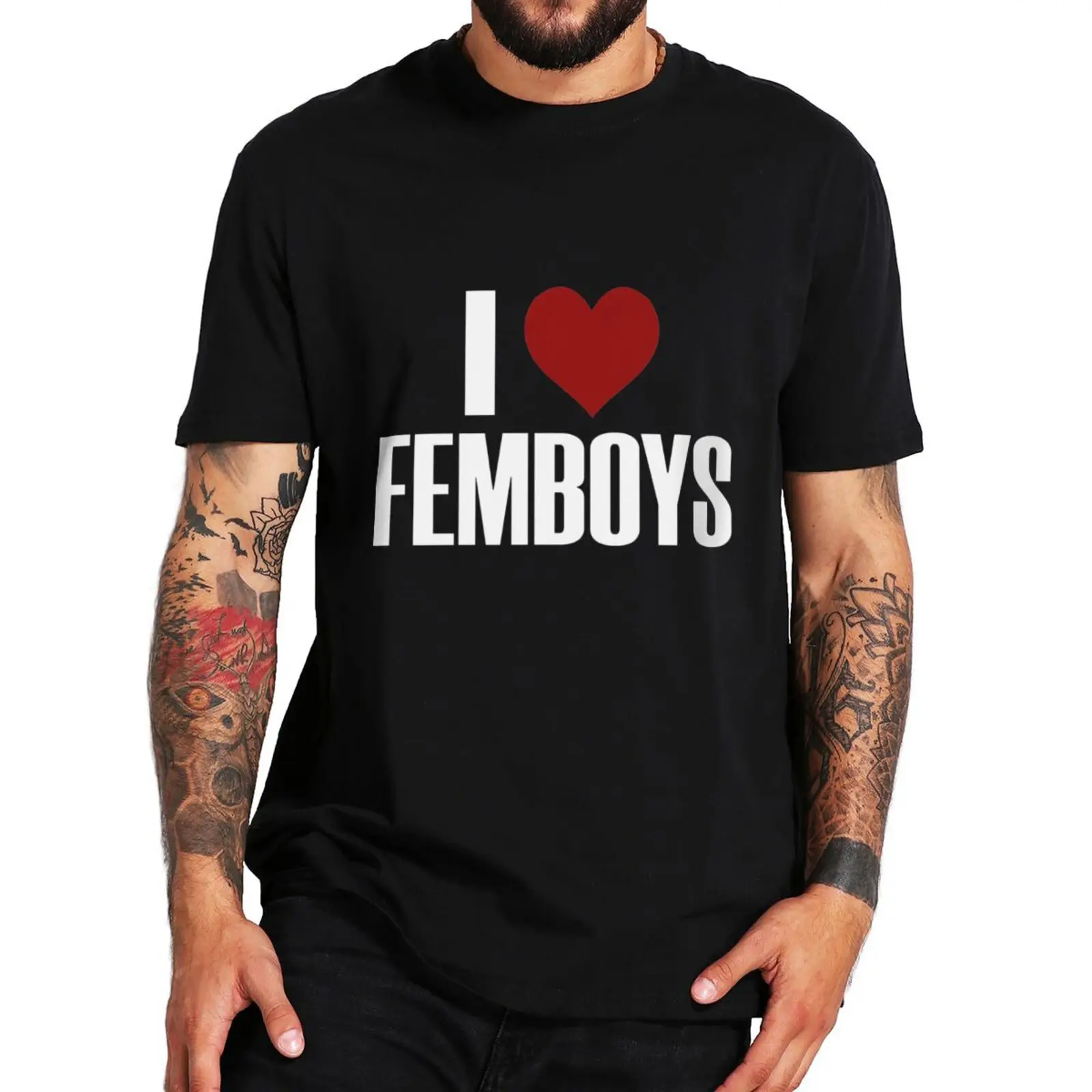 I Love Femboys T-shirt Adult Humor Funny Gay LGBT Memes Gift Short Sleeve Casual Cotton Unisex Soft T Shirts EU Size