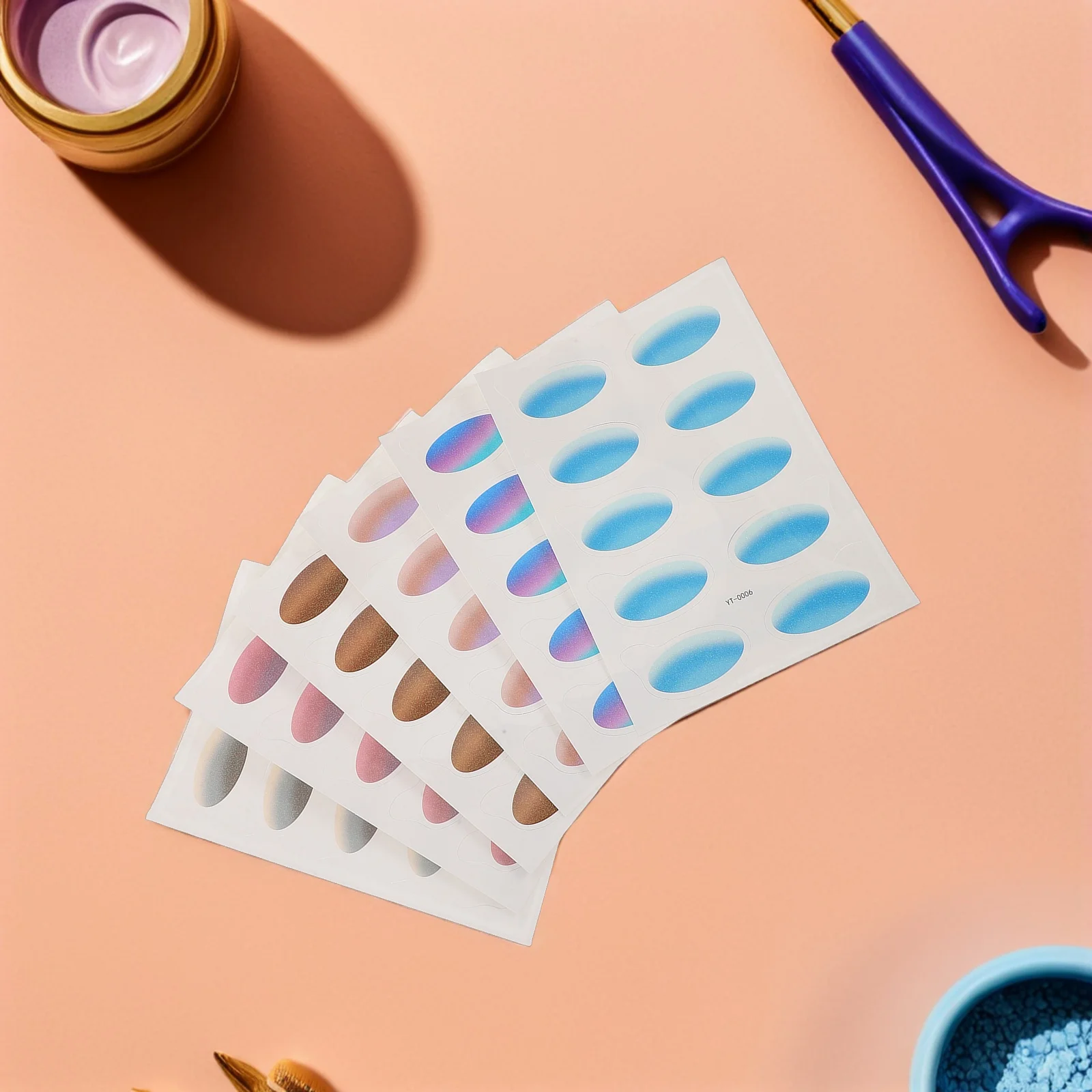 

6 Sheets Waterproof Eyeshadow Stickers Temporary Gradient Eye Makeup Decoration Party Cosplay Festival Accessories