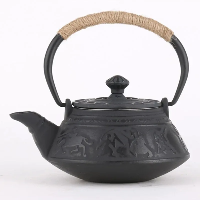 

Чайник из чугуна 500 мл с инфузером из нержавеющей стали, японский чугунный чайник для улун, чайник для кунг-фу чая, чайник для пуэр
