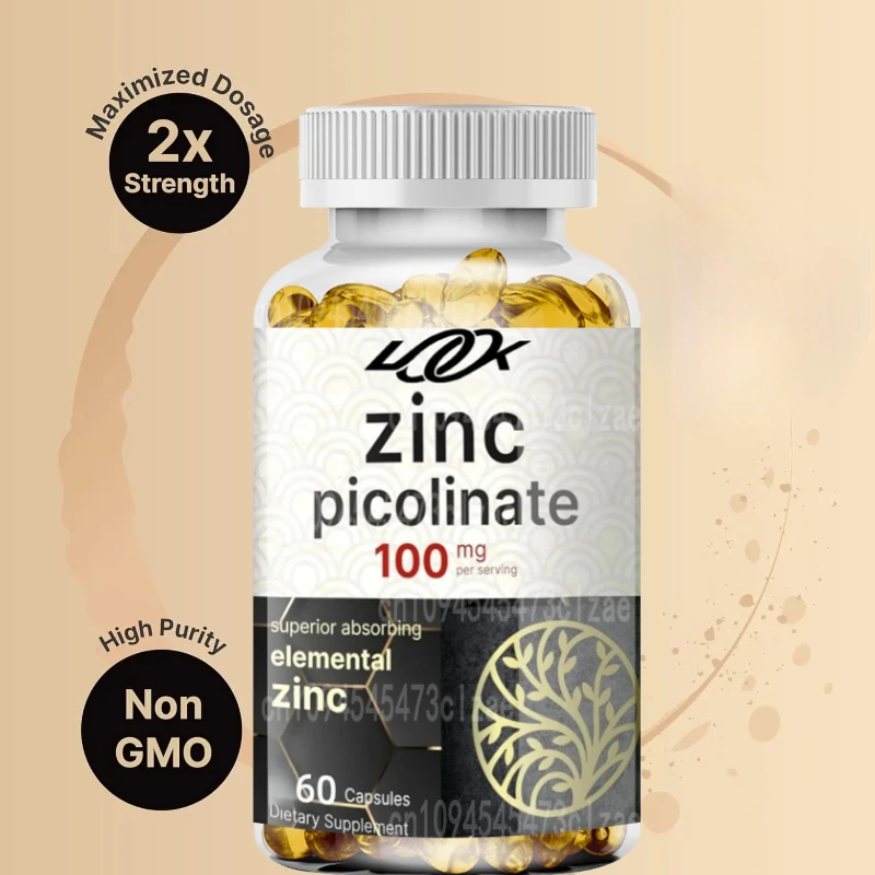 كبسولات الزنك - مضادات الأكسدة الطبيعية، المناعة، الشعر، الأظافر، مكمل دعم الجلد، للجنسين #3
