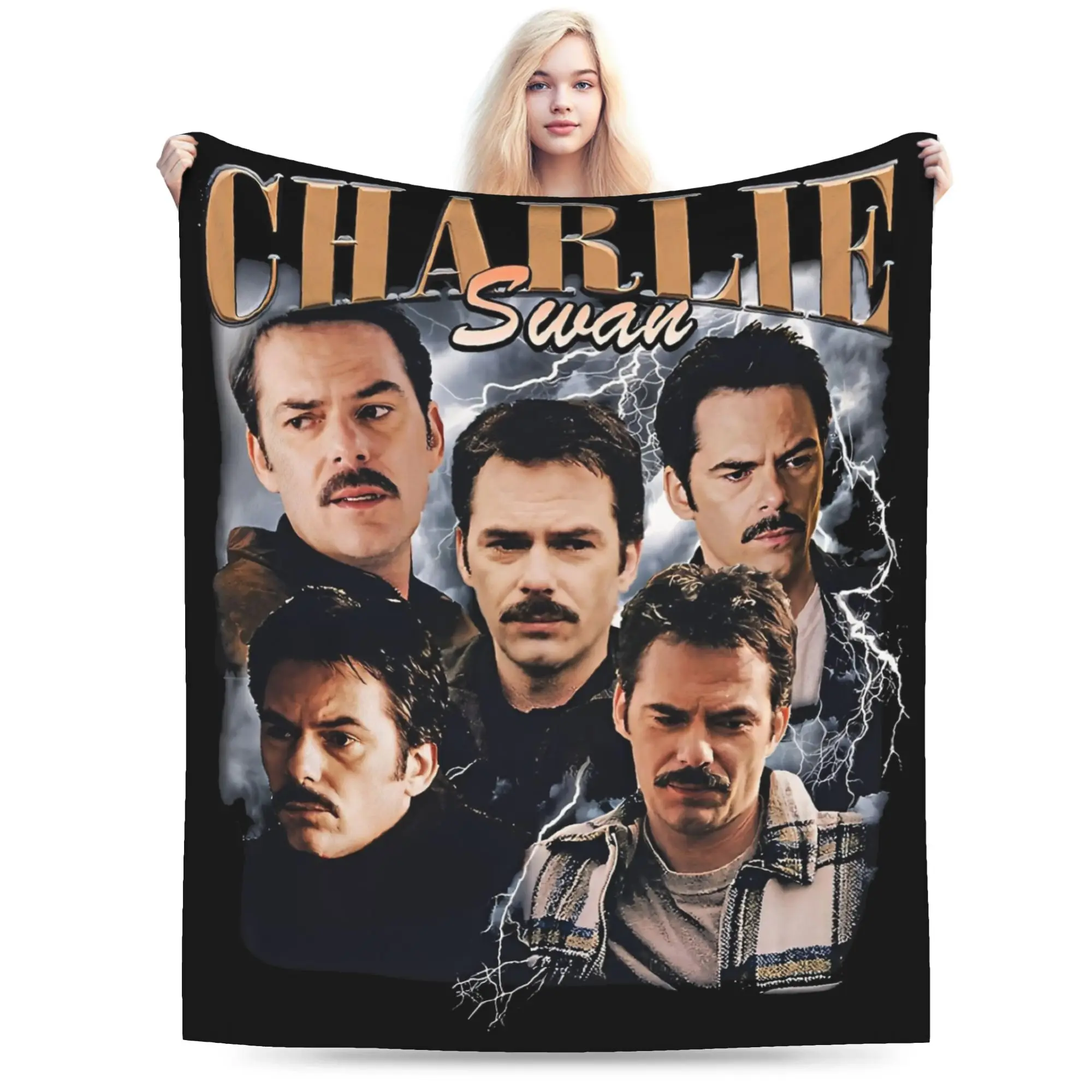 تشارلي سوان خمر 90s بيلي بيرك البطانيات الفانيلا الصيف متعددة الوظائف لينة رمي بطانية للفراش سيارة المفرش