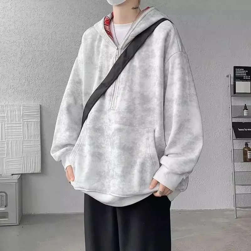 

Мужская толстовка на молнии Extra Large 300 Pou в американском ретро-стиле, свободного кроя, с капюшоном, из модной полиэстеровой ткани, теплая