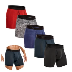 5pcs Front opening Boxers man polyester underpants men underwear sexy Men's panties gifts Mens boxer shorts calecon