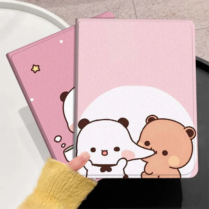 

Cute Panda Bear Friend For Huawei MediaPad T5 T10s M6 M5Lite SE Honor Tab 5 6 7 V7 V8 X8a X9a Pro Soft Tablet Case Gift