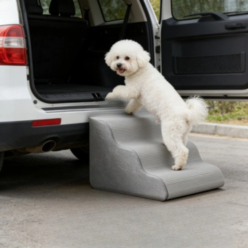Pet 3 Steps High Density Foam Dog Secure Stairs Ramps Non-Slip Pet Steps for Older Dogs Pet with Joint Pain Sofa Bed Ladder view 3