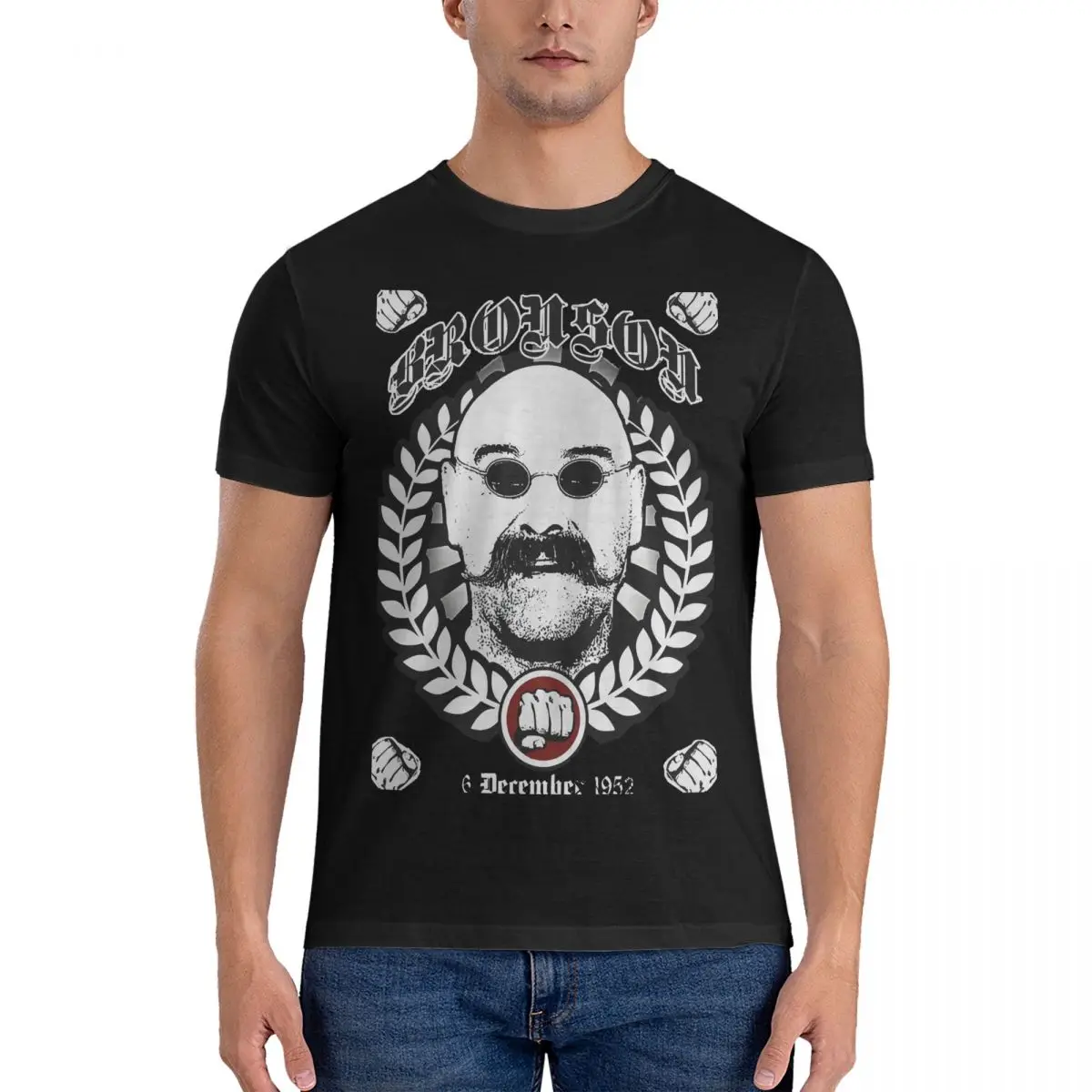 (Death Wish Peterson) Men's T Shirts Bronson Funny Tees Short Sleeve Round Neck T-Shirt Cotton Graphic Clothing